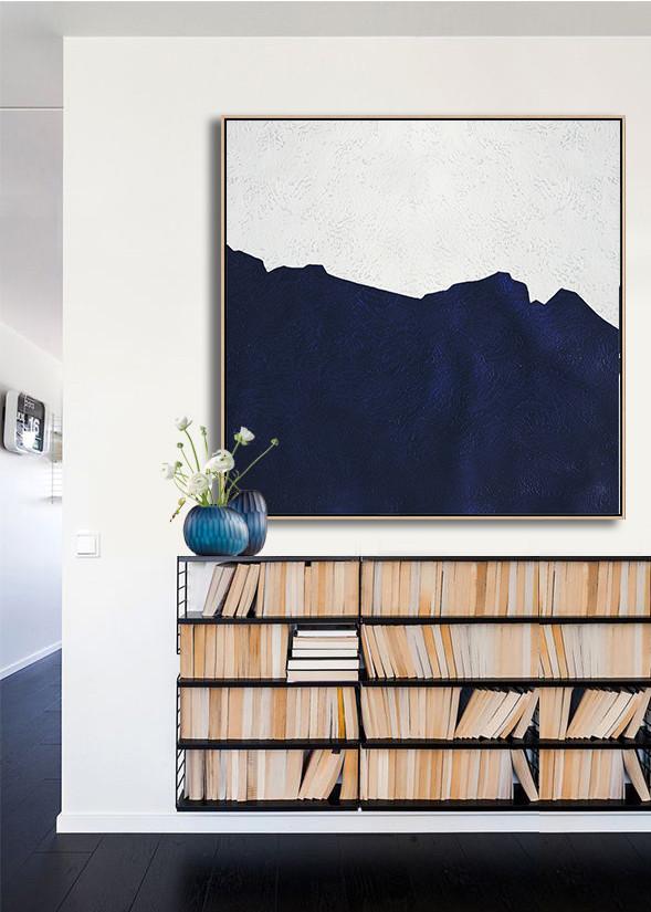 Navy Blue Minimalist Painting #NV308A